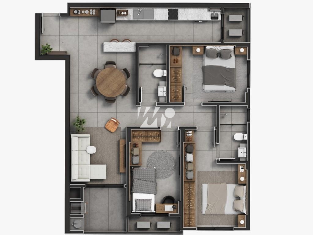 Apartamento em Pagani, Palhoça. 3 quartos, 93m². Imagem 11 de 12